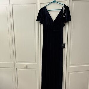 Lulu's Midnight Blue Velvet Maxi Dress